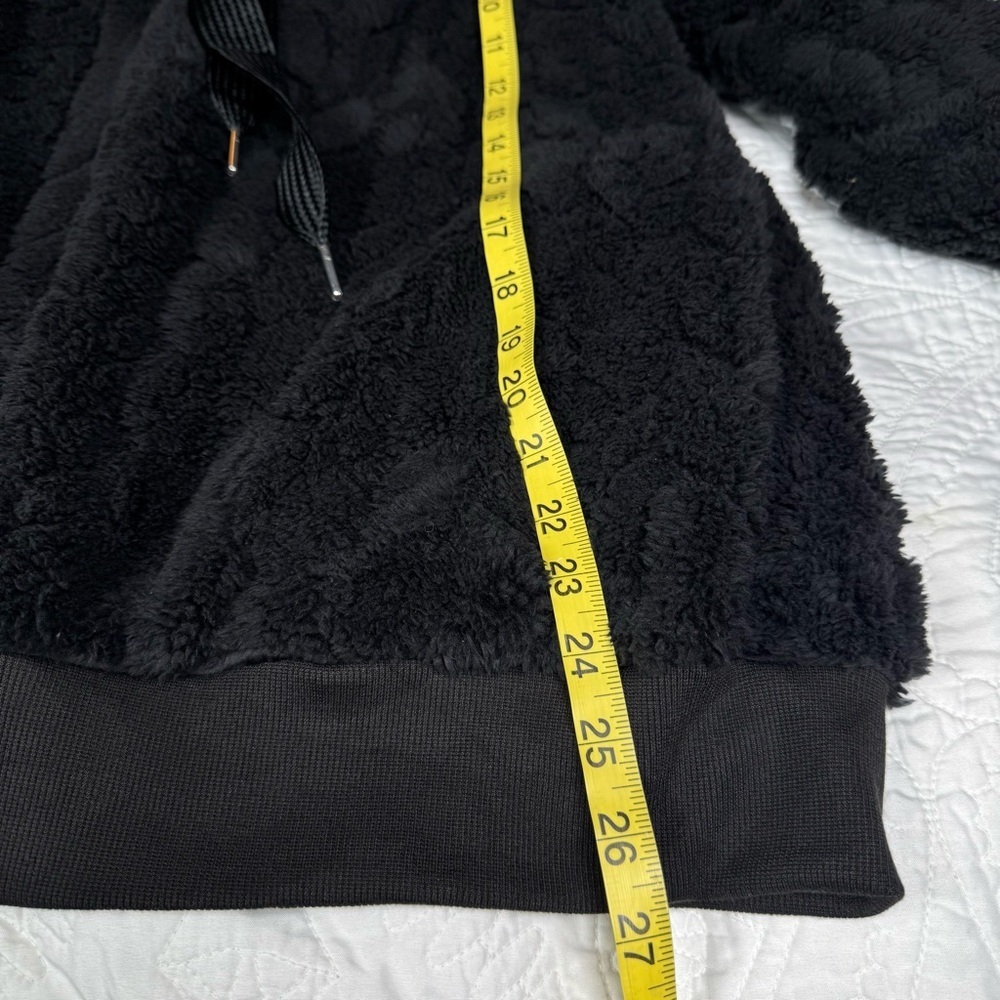ReachMe Sherpa Fleece Hoodie Pullover Quarter Zip Black Cozy Size M New With Tag - Picture 12 of 12